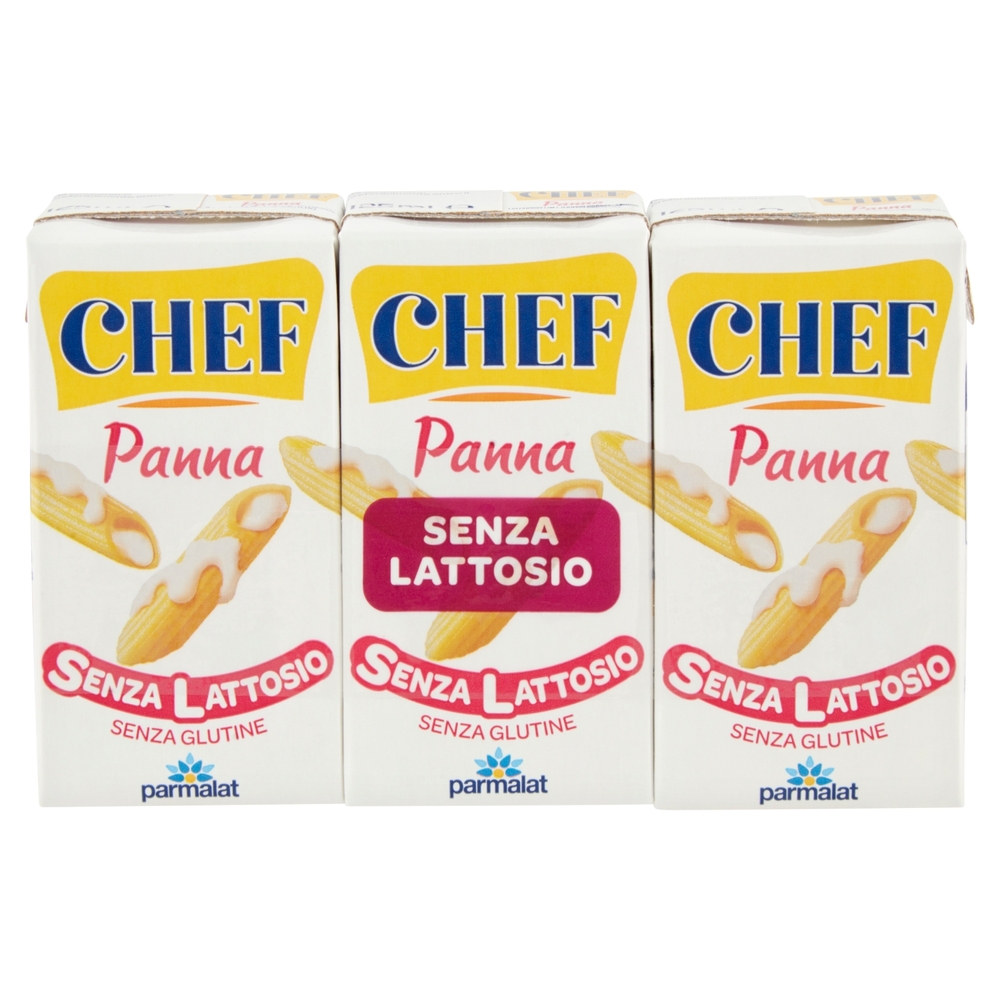 Chef Panna Senza Lattosio, 3x125 ml